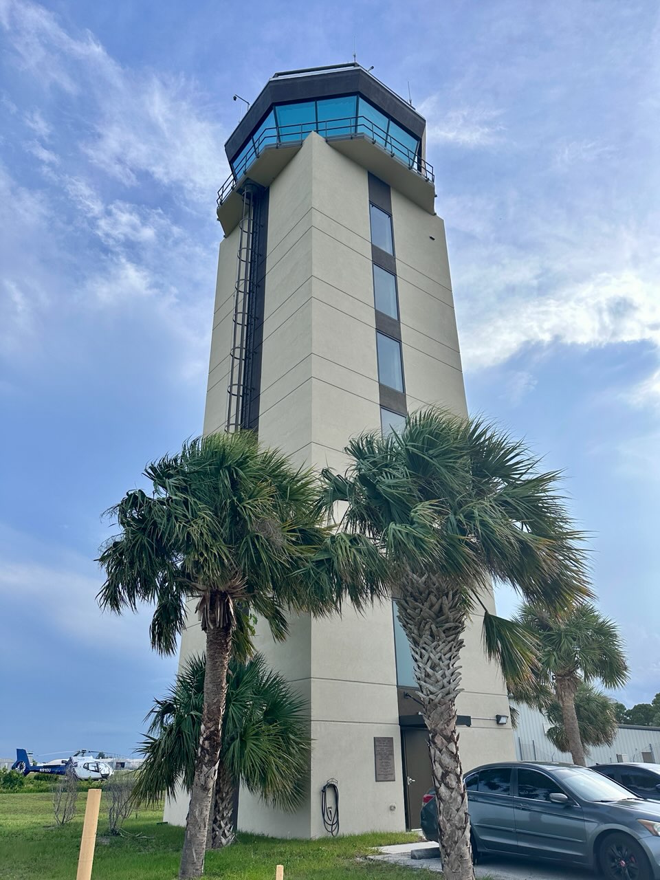 Airport control tower near TrueVector Aviation service area